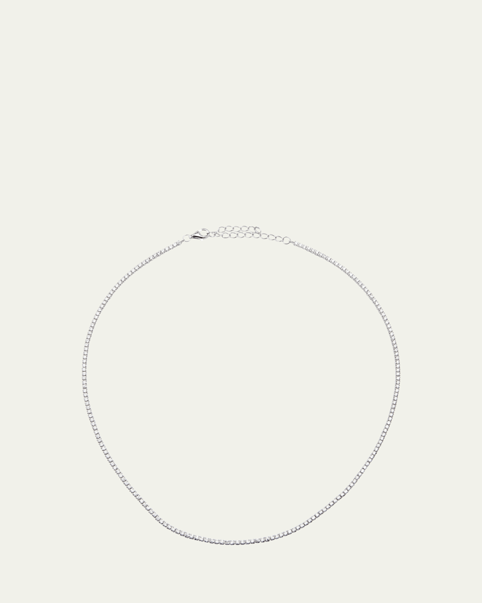 Sterling Silver Skinny Cubic Zirconia Choker